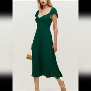 Reformation Forest Green Midi Dress